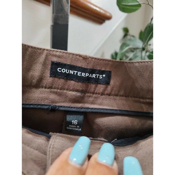 Counterparts Women's Solid Brown Polyester Mid Rise Comfort Waist capris 16 - Picture 6 of 12